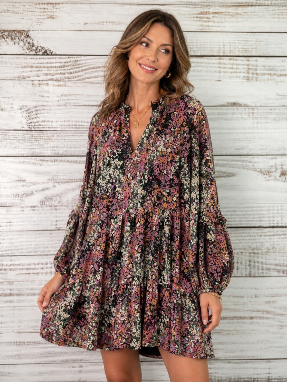 VINCE‎ CAMUTO SIZE M FLORAL DRESS SUMMER FALL MIDI